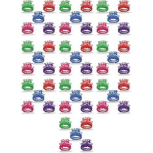Beistle 50 Piece Happy New Year Headband Tiaras NYE Party Favors Photo Booth Props