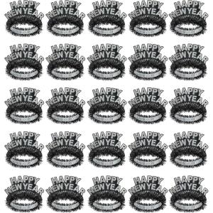 Beistle 50 Piece Happy New Year Headband Tiaras NYE Party Favors Photo Booth Props(25 Piece)
