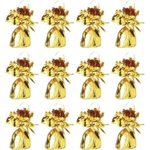 Beistle 50804-GD Metallic Wrapped Balloon Weights, Pack of 12