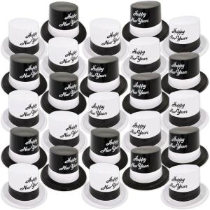 Beistle 88594 25-Piece Black and White Legacy Toppers(Multi)