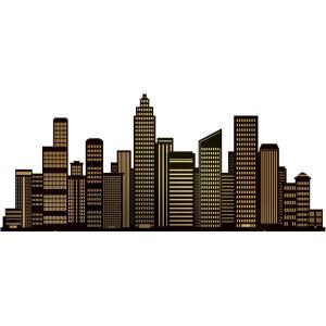 Beistle Cityscape Stand-Up – Gold Foil Skyline Cardboard Prop, Freestanding Urban Silhouette Decoration for New Year’s Events, Hollywood Themes, Awards Nights, Photo Backdrops & Displays, 29″ x 5′ 9″