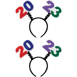 Beistle Happy New Year Headbands – Glittery, Star Boppers, and Sparkling Fabric Top Hats: New Years(“2023” Boppers)