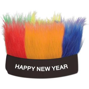 Beistle Happy New Year Headbands – Glittery, Star Boppers, and Sparkling Fabric Top Hats: New Years(Happy New Year Hairy Headband)