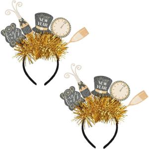 Beistle Happy New Year Headbands – Glittery, Star Boppers, and Sparkling Fabric Top Hats: New Years(New Year’s Eve Boppers)