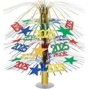 Beistle Metallic 2025 Centerpiece, 18”- New Years Eve Party Decoration, Graduation Table Décor