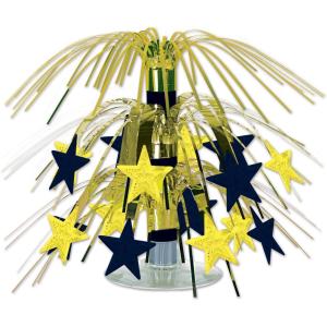 Beistle Star Mini Cascade Centerpiece, 7.5″, Black/Gold