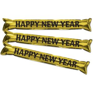 Metallic Gold And Black Noise Maker Party Sticks(Gold and Black)