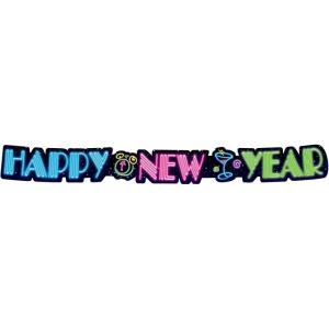 Neon Happy New Year Streamer Party Accessory (1 count) (1/Pkg)