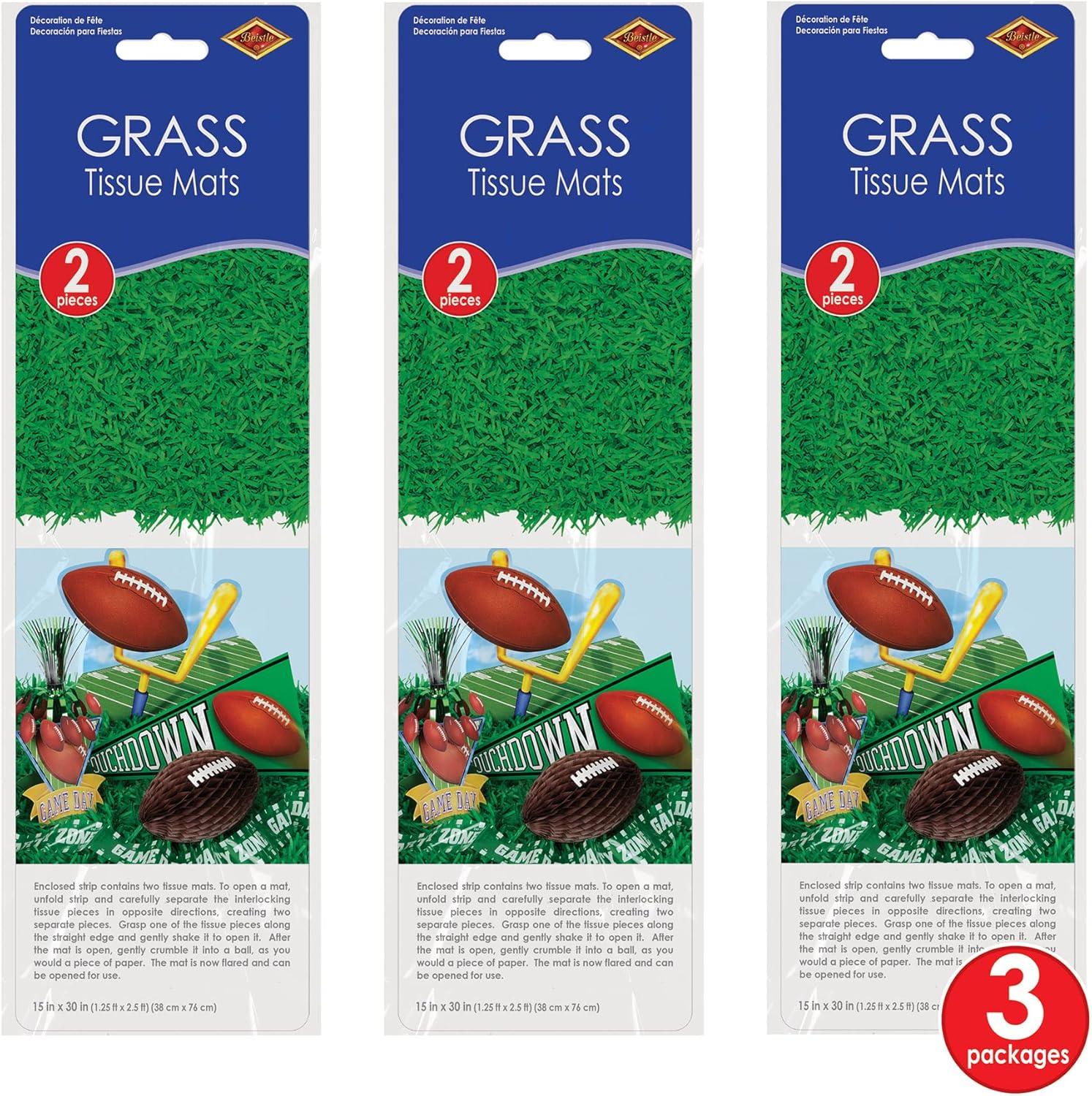image:imageBeistle Tissue Grass Mats Set of 6 15 x 30 Easter Party Decorations Spring amp Sports Supplies