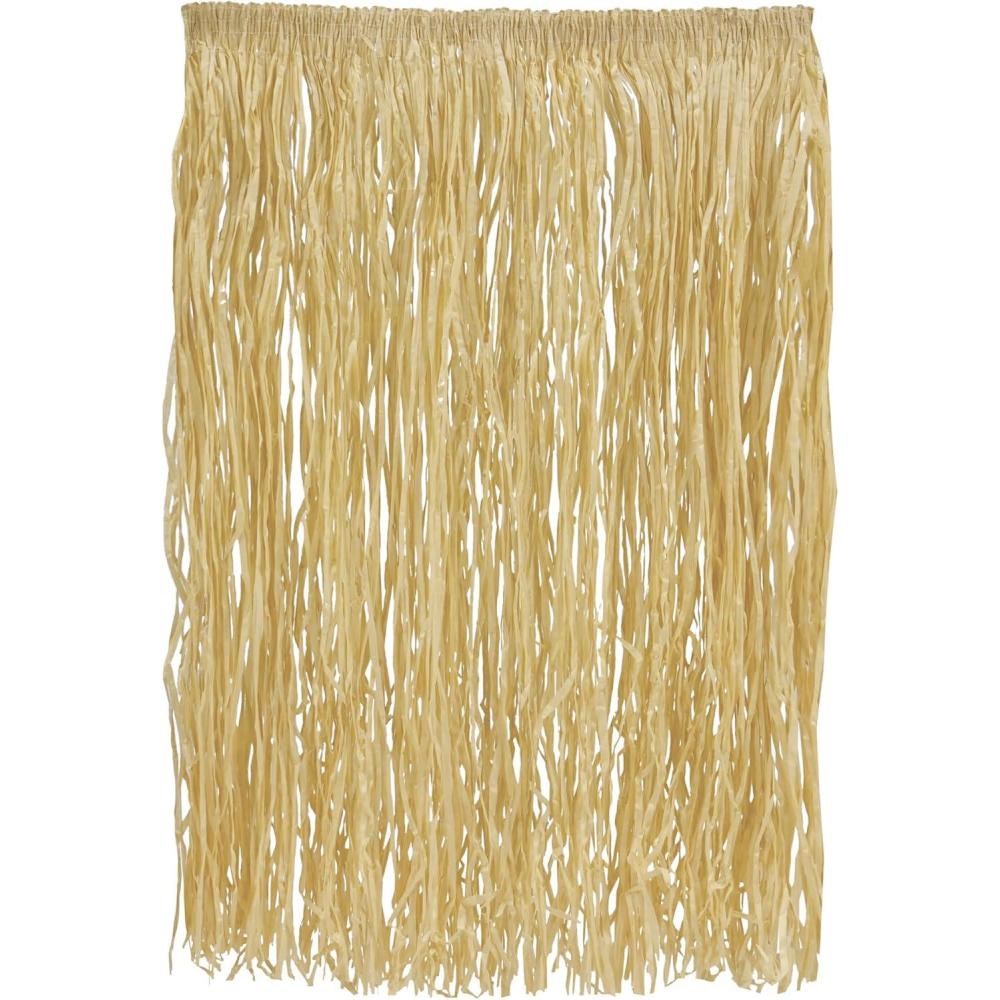 image:imageBeistle Extra Large Hula Skirt Natural Color with Elastic Waistband Tropical Hawaiian Luau Costume Accessory for Beach Parties Adult 36 W x 28 L