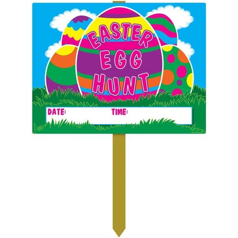image:imagePlastic Easter Egg Hunt Yard Sign Party Accessory 1 count