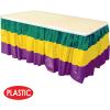 Beistle 2 Piece 29″ x 14′ Mardi Gras Table Skirts – Green, Gold, Purple Festive New Orleans Theme Decorations, Carnival Celebrations, Masquerade Party Supplies