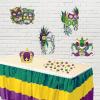 Beistle 2 Piece 29″ x 14′ Mardi Gras Table Skirts – Green, Gold, Purple Festive New Orleans Theme Decorations, Carnival Celebrations, Masquerade Party Supplies
