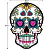 Beistle Day of the Dead Sugar Skull Cutouts – 12-Pack Double-Sided Printed Cardstock Decorations with 6 Colorful Designs for Dia de los Muertos Altars, Walls and Halloween Celebrations, 8¾” x 6¼”