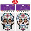 Beistle Day of the Dead Sugar Skull Cutouts – 12-Pack Double-Sided Printed Cardstock Decorations with 6 Colorful Designs for Dia de los Muertos Altars, Walls and Halloween Celebrations, 8¾” x 6¼”