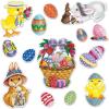 Beistle Easter Basket & Friends Cutouts, 28 Pieces, 4”-15.25” – Assorted Bunny & Spring Decorations