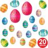 Beistle Easter Egg Cutouts, 20 Pieces – Assorted Colorful Spring Holiday-Themed Paper Decorations