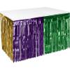 Beistle Metallic Fringe Table Skirt For Rectangle Tables – Banquets And Parade Float Supplies – Mardi Gras Theme Decorations, 30” x 14’, Green/Gold/Purple(Gold/Green/Purple)