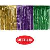 Beistle Metallic Fringe Table Skirt For Rectangle Tables – Banquets And Parade Float Supplies – Mardi Gras Theme Decorations, 30” x 14’, Green/Gold/Purple(Gold/Green/Purple)