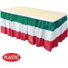Beistle Red, White & Green Table Skirting, 2-Pack –Plastic Self-Adhesive Table Skirts for Italian Nights, Mexican Fiestas, Cinco de Mayo Celebrations and Christmas Holiday Parties, 29″ x 14′