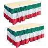 Beistle Red, White & Green Table Skirting, 2-Pack –Plastic Self-Adhesive Table Skirts for Italian Nights, Mexican Fiestas, Cinco de Mayo Celebrations and Christmas Holiday Parties, 29″ x 14′