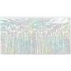 Metallic Curtains for Parties, 2 Ply Flame Resistant Opalescent Fringe Table Skirt 30 Inch x 14 Feet, Pack 6