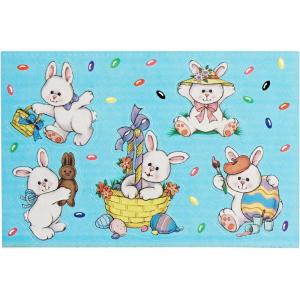 Beistle 4-Pack Easter Bunny Stickers Sheet, 4-3/4 by 7-1/2-Inch Sheet