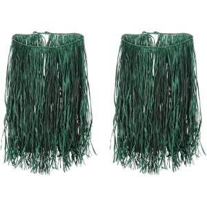 Beistle Adult Raffia Hula Skirts – 2-Pack Green Tropical Luau Costume Skirts with Adjustable Tie Waist for Hawaiian Theme Parties, Summer Beach Events and Island Celebrations, 31” W x 28″ L