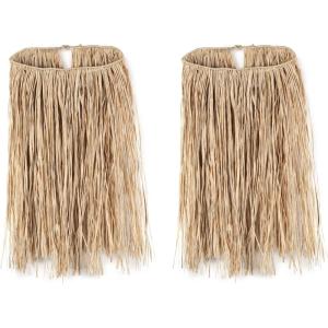 Beistle Mini Paper Grass Hula Skirts for Hawaiian Luau Tropical Theme Birthday Party Supplies Costume Accessories(Natural)