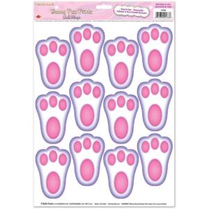 Easter Bunny Paw Prints Window Clings(Pink)
