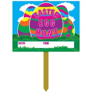 Plastic Easter Egg Hunt Yard Sign Party Accessory (1 count)