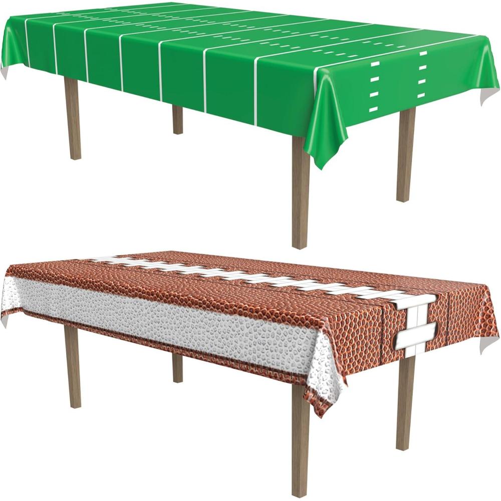 image:imageBeistle Football Party Tablecovers 2 Pack Plastic Disposable Tablecloths Watch Party amp Tailgate Sports Theme Events Themed Birthday Parties Decorations for Buffet amp Dessert Tables 54 x 108