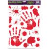 Beistle Bloody Handprint Clings – 4 Sheets with 23 Red Decals Each, Removable Static Vinyl Window or Glass Stickers for Murder Scenes, Haunted Houses, Halloween Parties, Spooky Horror-Themed Events