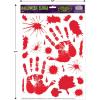 Beistle Bloody Handprint Clings – 4 Sheets with 23 Red Decals Each, Removable Static Vinyl Window or Glass Stickers for Murder Scenes, Haunted Houses, Halloween Parties, Spooky Horror-Themed Events