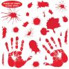 Beistle Bloody Handprint Clings – 4 Sheets with 23 Red Decals Each, Removable Static Vinyl Window or Glass Stickers for Murder Scenes, Haunted Houses, Halloween Parties, Spooky Horror-Themed Events