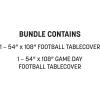 Beistle Football Party Tablecovers – 2 Pack, Plastic Disposable Tablecloths, Watch Party & Tailgate Sports Theme Events, Themed Birthday Parties, Decorations for Buffet & Dessert Tables, 54” x 108”