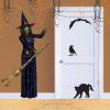 Beistle Jointed Witch Decorations – 2 Pack, Poseable Halloween Cutouts, Cardstock Paper Wall Decorations, Spooky Green Witches Holding Brooms for Haunted Houses, Parties, and Seasonal Displays, 6′ 2″