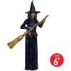 Beistle Jointed Witch Decorations – 2 Pack, Poseable Halloween Cutouts, Cardstock Paper Wall Decorations, Spooky Green Witches Holding Brooms for Haunted Houses, Parties, and Seasonal Displays, 6′ 2″