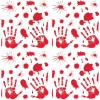 Beistle Bloody Handprint Clings – 4 Sheets with 23 Red Decals Each, Removable Static Vinyl Window or Glass Stickers for Murder Scenes, Haunted Houses, Halloween Parties, Spooky Horror-Themed Events