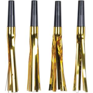 Beistle 24 Piece Black and Gold Noisemakers Squawkers For New Year’s Eve Favors, Birthday Party Supplies