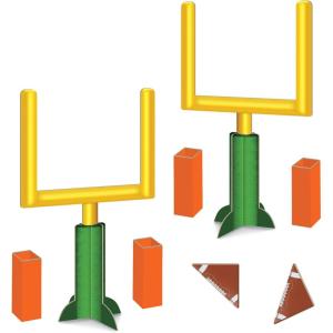 Beistle 3-D Football Goal Post Centerpieces – 2 Pack, Printed Cardboard Table Decorations with Goal Posts, Field Pylons & Footballs for Watch Parties, Sports Themes & Touchdown Event Displays, 11″