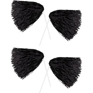 Beistle Black Poly Shakers – 4 Pack, Handheld Plastic Cheer Shakers, Lightweight Spirit Accessories for Stage Performances, Themed Events, Pep Rallies, Photo Booth Props & Decorative Displays, 12″