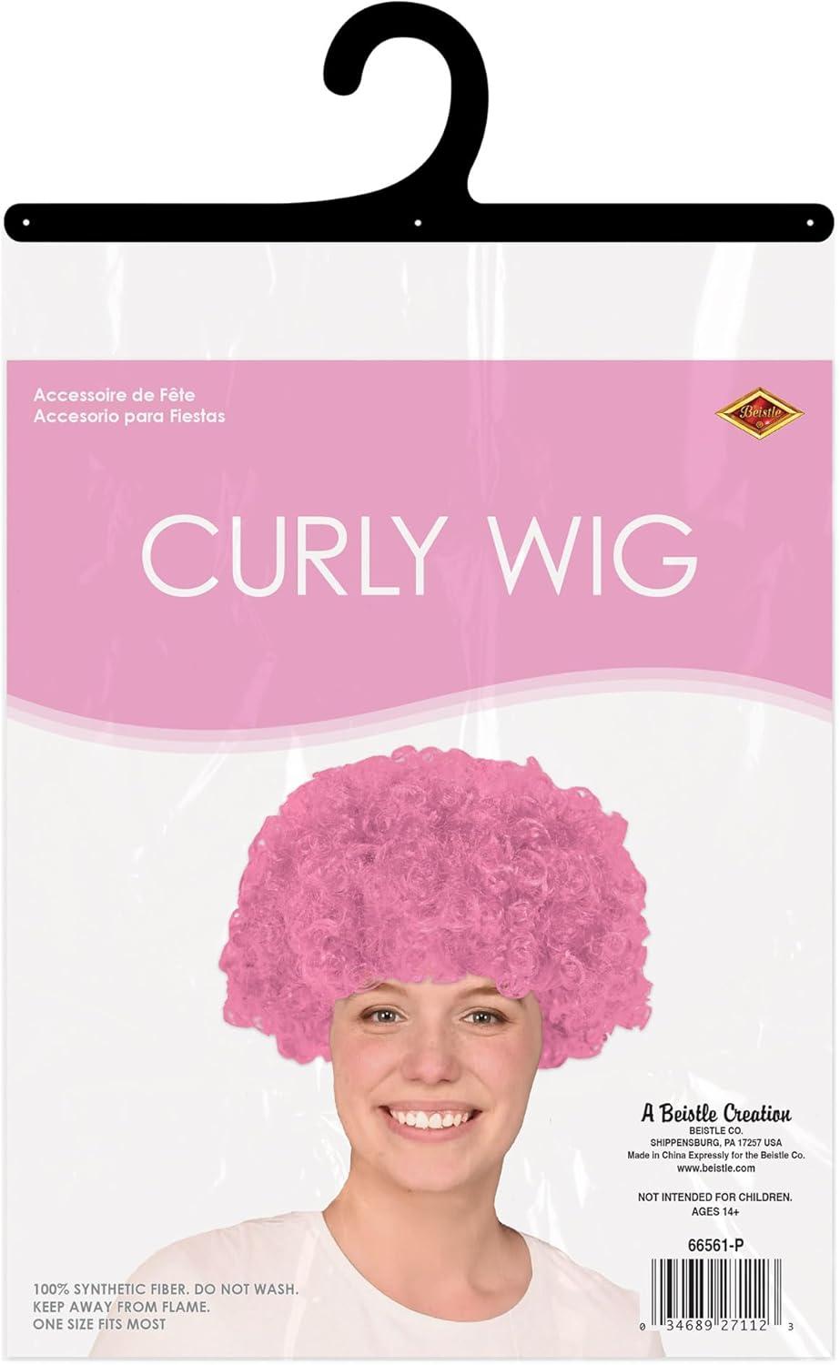 image:imageBeistle Purple Curly Wig  Short Synthetic Costume Wig Bold Novelty Spirit Hair Accessory for Cosplay Halloween Costumes Themed Party Wear Stage Performances Photo Booth Props amp Event StylingPink