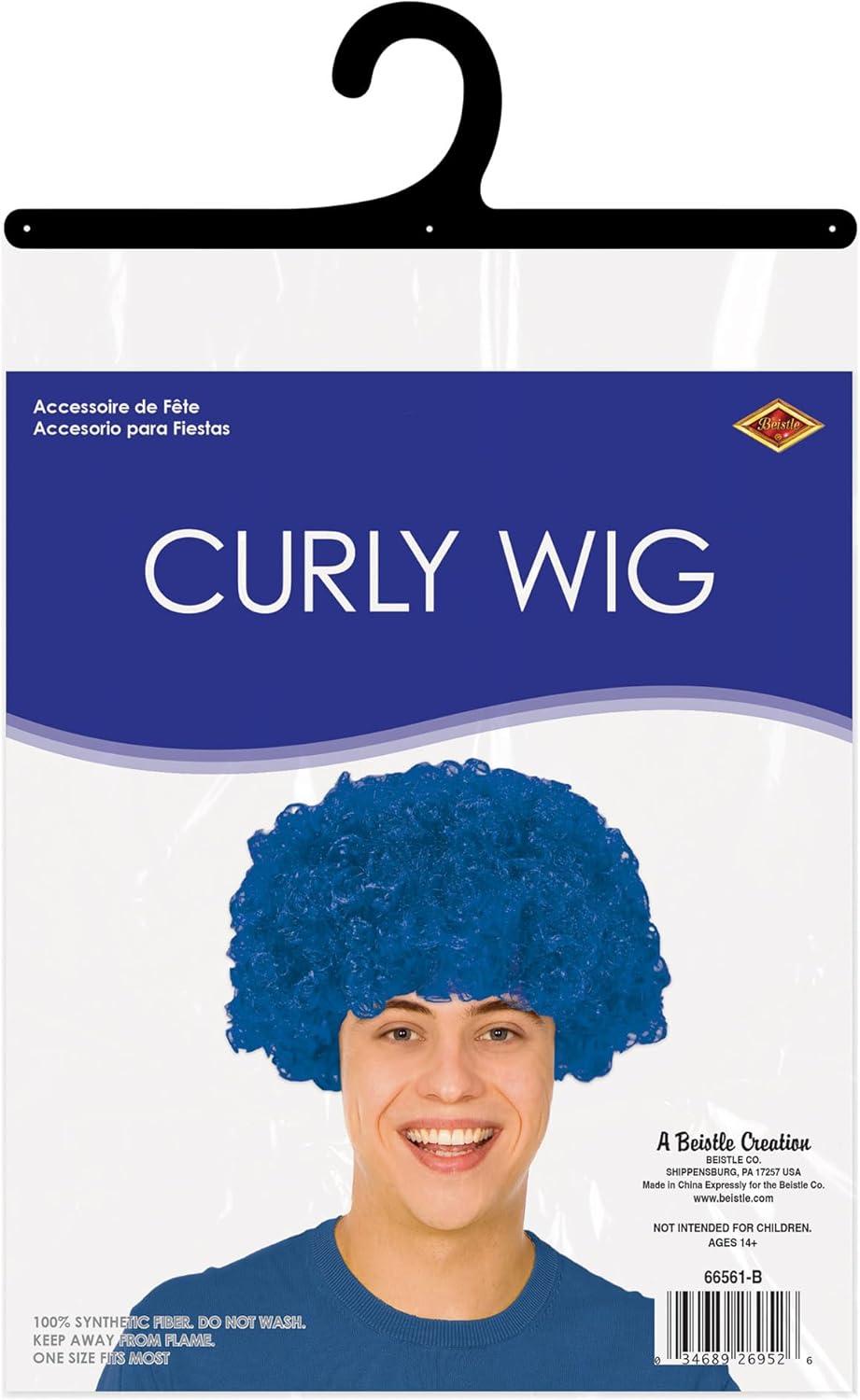 image:imageBeistle Purple Curly Wig  Short Synthetic Costume Wig Bold Novelty Spirit Hair Accessory for Cosplay Halloween Costumes Themed Party Wear Stage Performances Photo Booth Props amp Event StylingBlue
