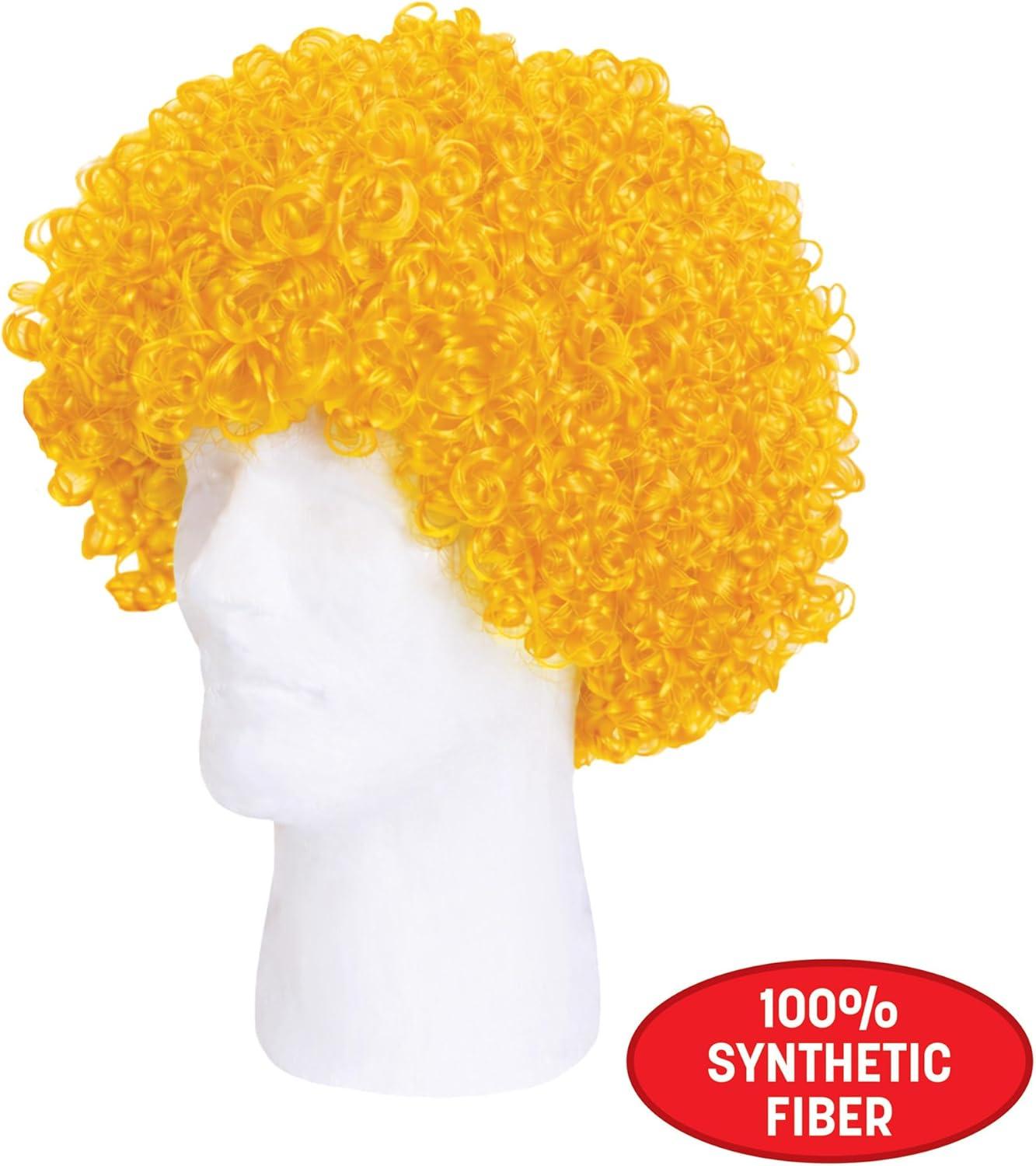 image:imageBeistle Purple Curly Wig  Short Synthetic Costume Wig Bold Novelty Spirit Hair Accessory for Cosplay Halloween Costumes Themed Party Wear Stage Performances Photo Booth Props amp Event StylingYellow