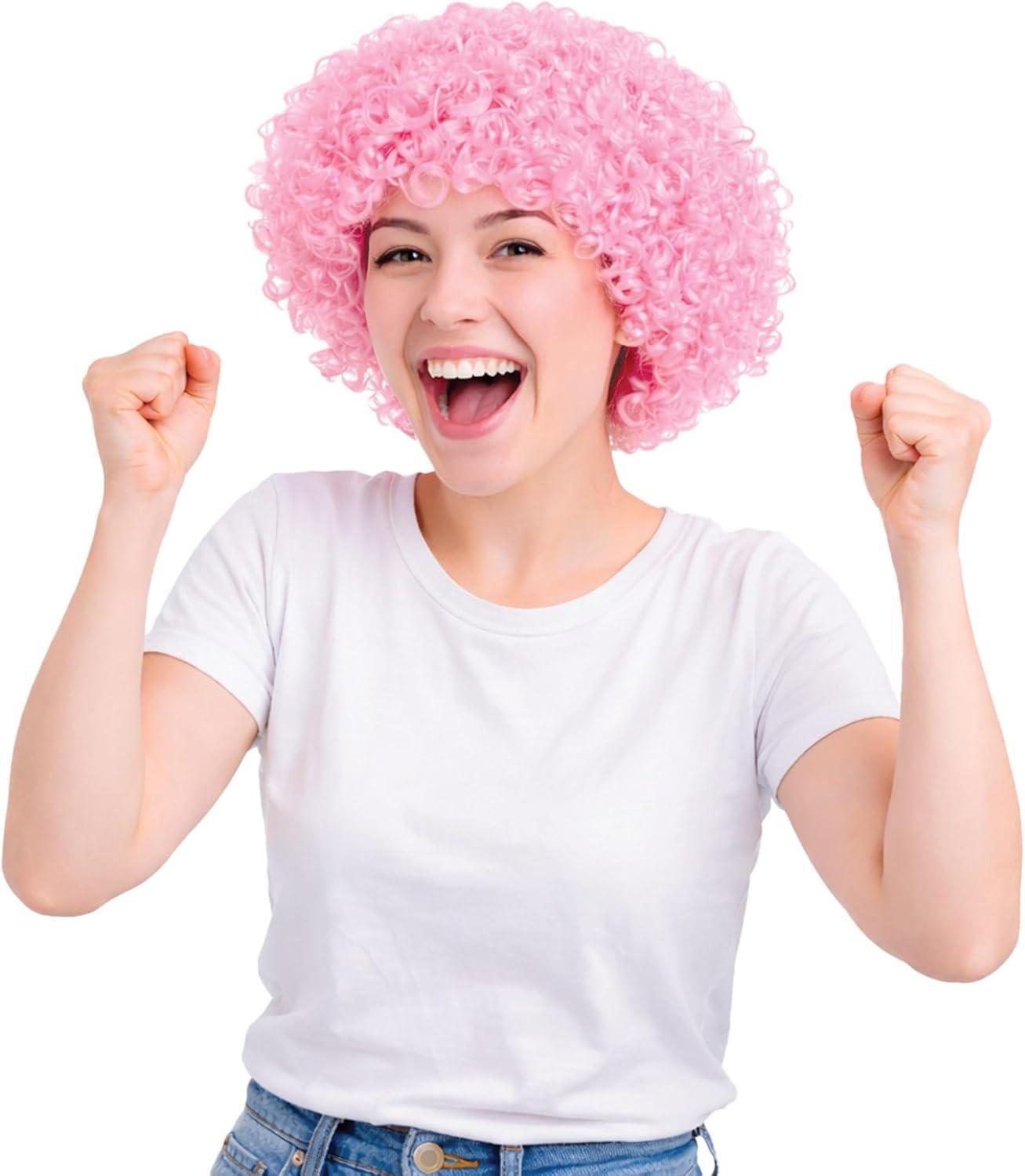image:imageBeistle Purple Curly Wig  Short Synthetic Costume Wig Bold Novelty Spirit Hair Accessory for Cosplay Halloween Costumes Themed Party Wear Stage Performances Photo Booth Props amp Event StylingPink