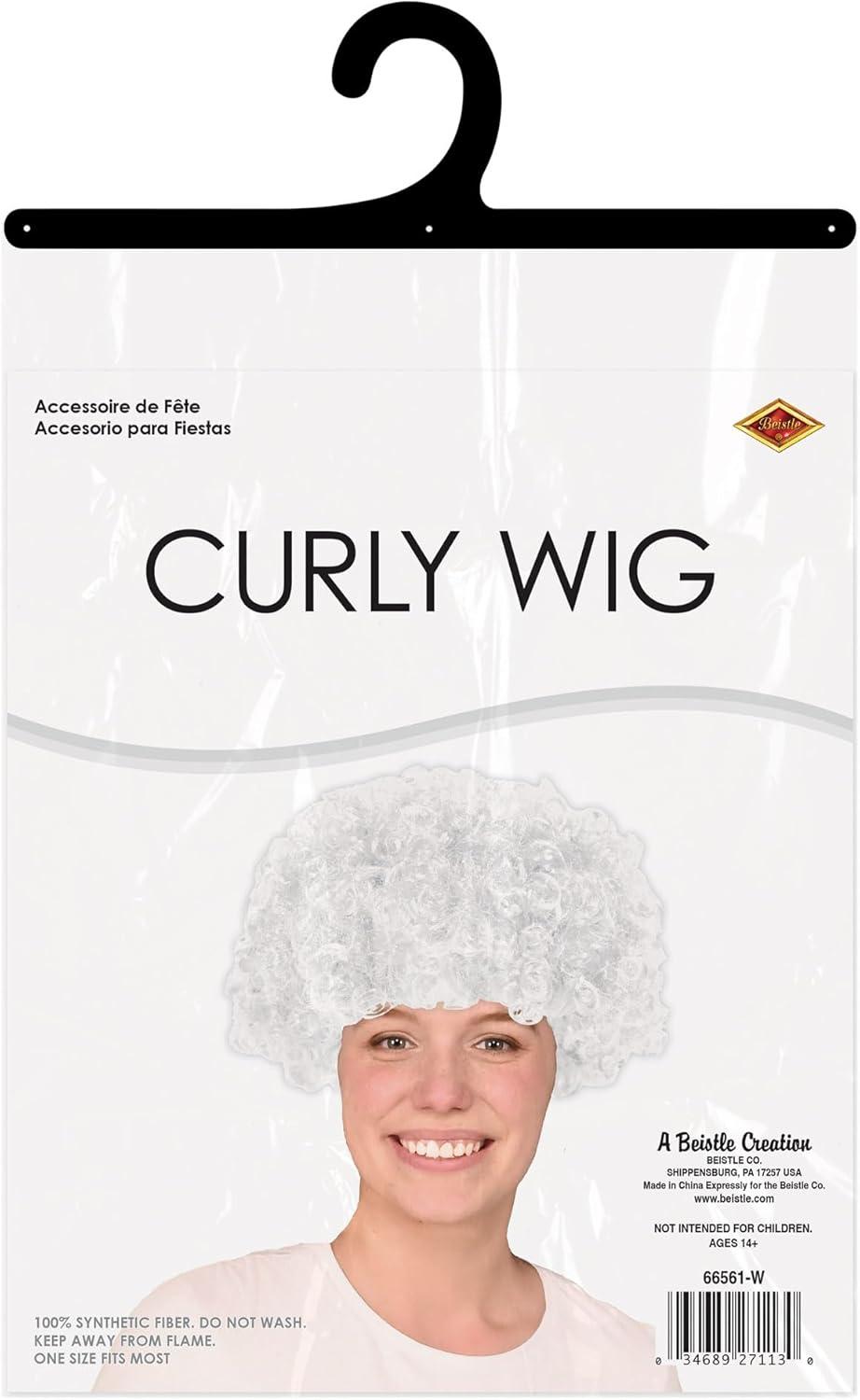 image:imageBeistle Purple Curly Wig  Short Synthetic Costume Wig Bold Novelty Spirit Hair Accessory for Cosplay Halloween Costumes Themed Party Wear Stage Performances Photo Booth Props amp Event StylingWhite