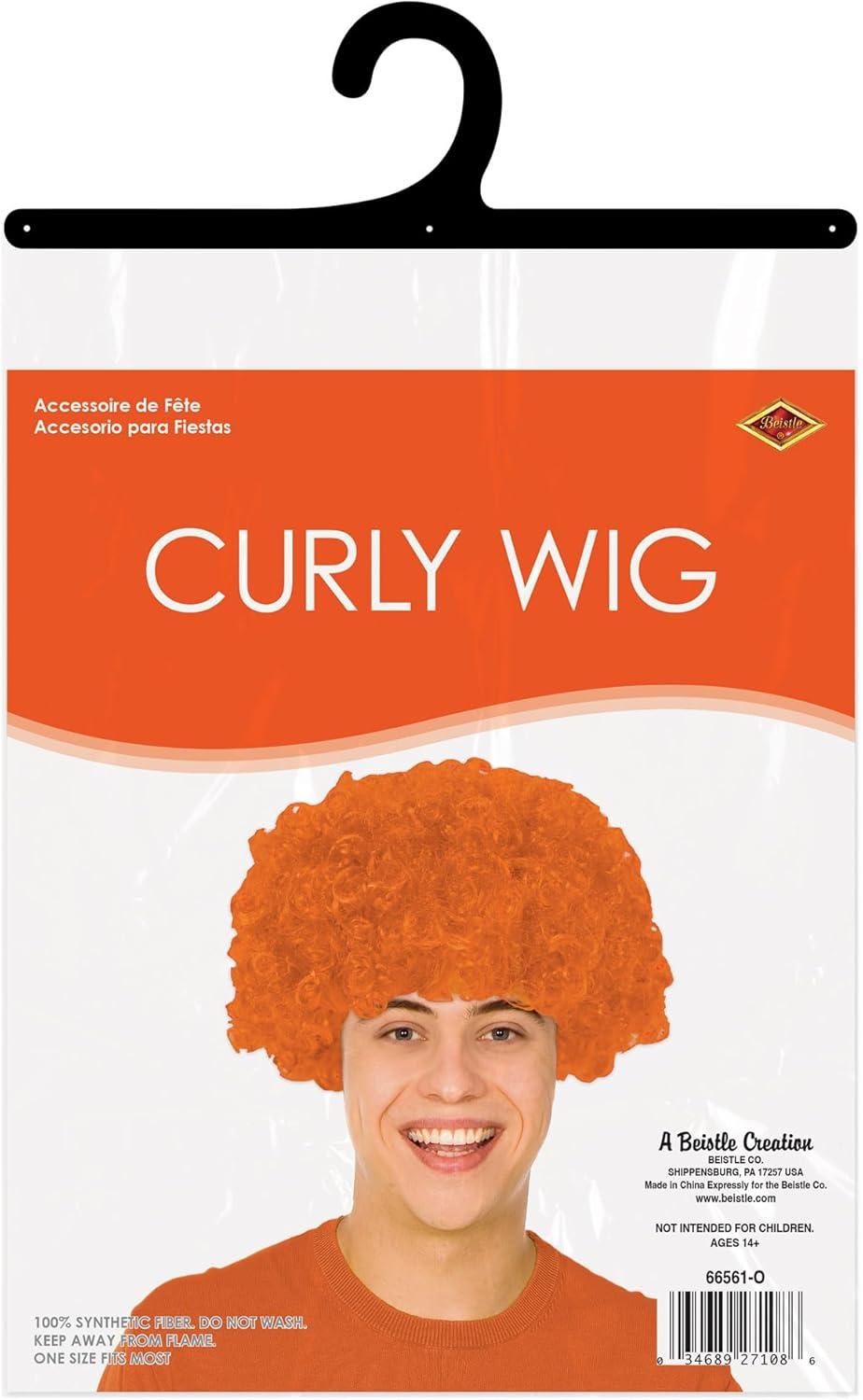 image:imageBeistle Purple Curly Wig  Short Synthetic Costume Wig Bold Novelty Spirit Hair Accessory for Cosplay Halloween Costumes Themed Party Wear Stage Performances Photo Booth Props amp Event StylingOrange