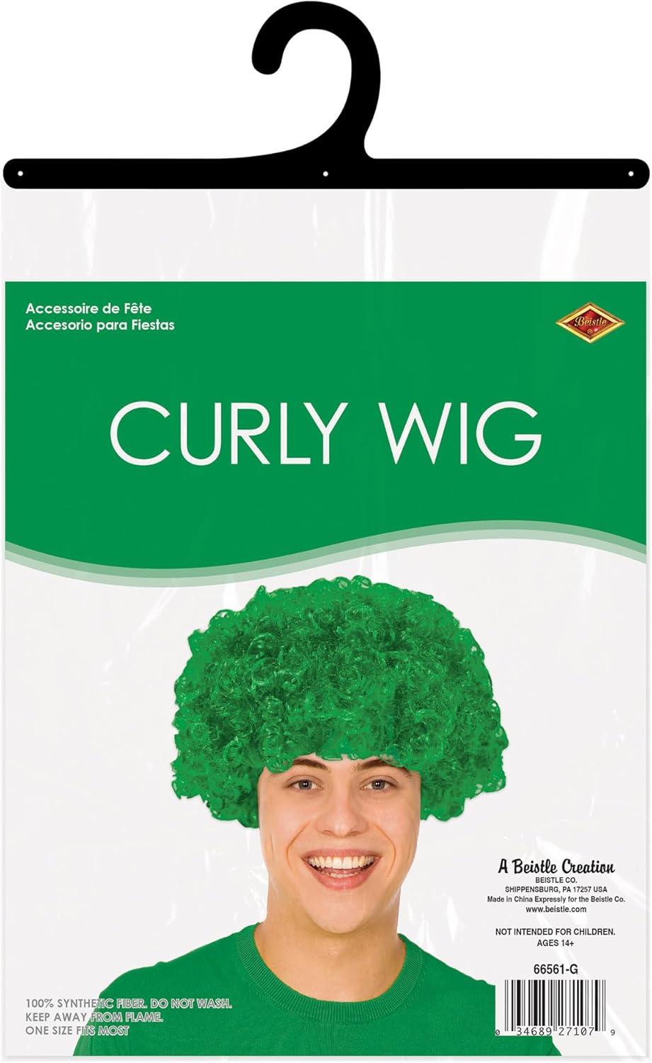 image:imageBeistle Purple Curly Wig  Short Synthetic Costume Wig Bold Novelty Spirit Hair Accessory for Cosplay Halloween Costumes Themed Party Wear Stage Performances Photo Booth Props amp Event StylingGreen