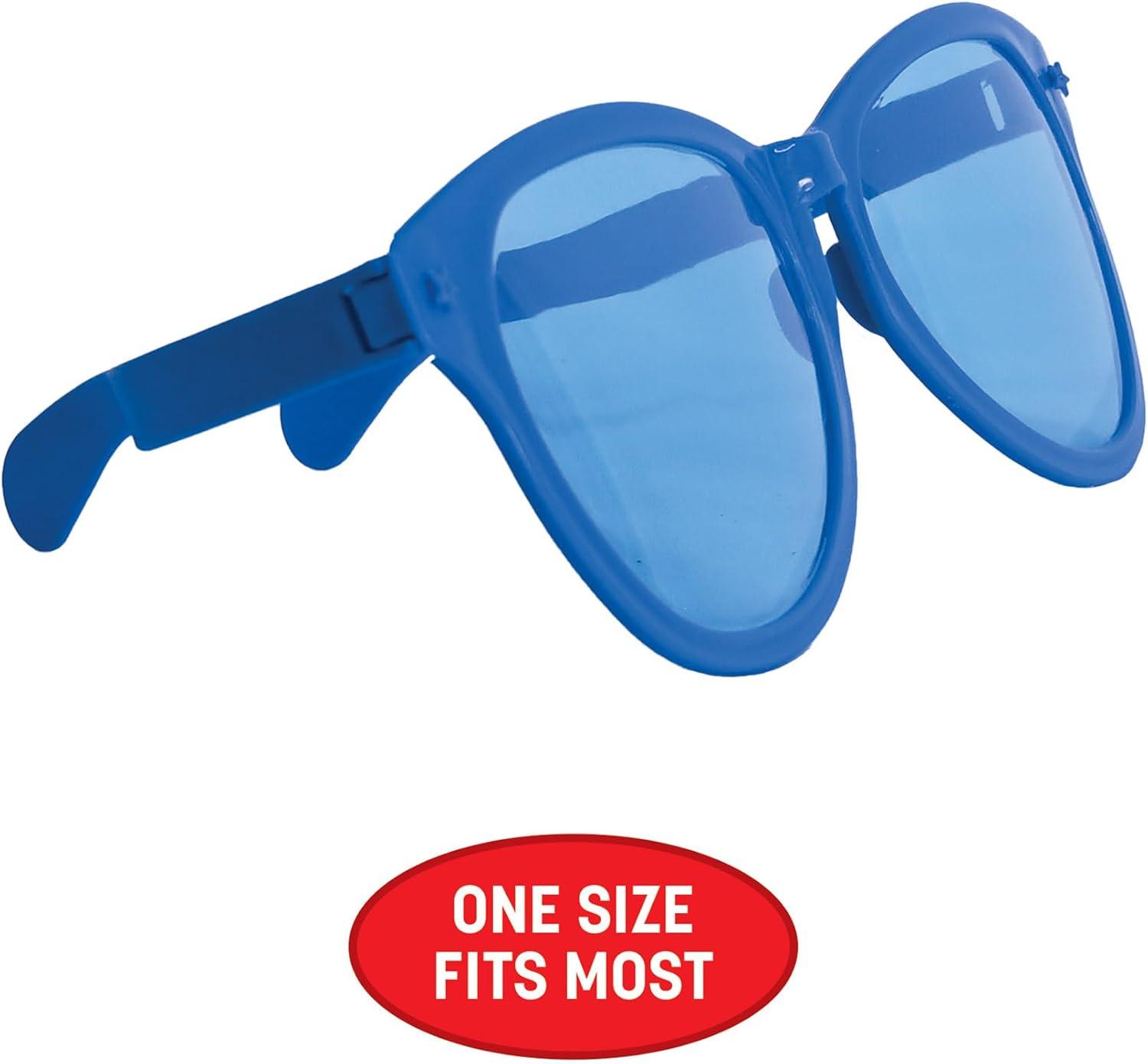 image:imageBeistle Yellow Jumbo Glasses 2 Pack Oversized Plastic Costume Eyeglasses Large Novelty Eyewear for Spirit Wear Theme Parties Stage Costumes Photo Booth Props Theatrical Events amp Display UseBlue